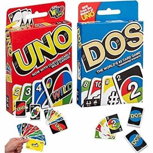Mattel 8ct Card Games Mega Pack Uno Pictionary Phase 10 Mad Gab Dos Bold Blink Pic Flip Perspective: top