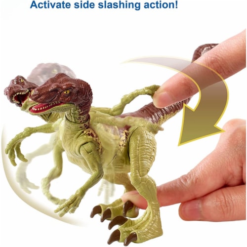 Jurassic World Velociraptor Camp Cretaceous Dinosaur Action Figure w/ Single Strike Feature Perspective: top