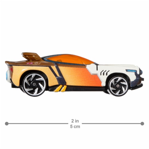 Mattel Hot Wheels Overwatch Tracer Character Car Perspective: top
