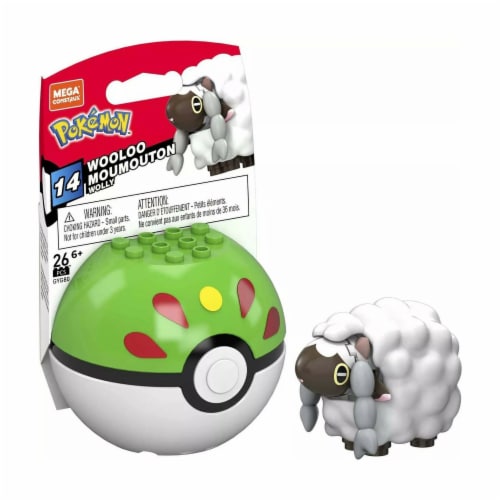 Mega Construx™ Pokemon™ Wooloo Poke Ball Building Set Perspective: top