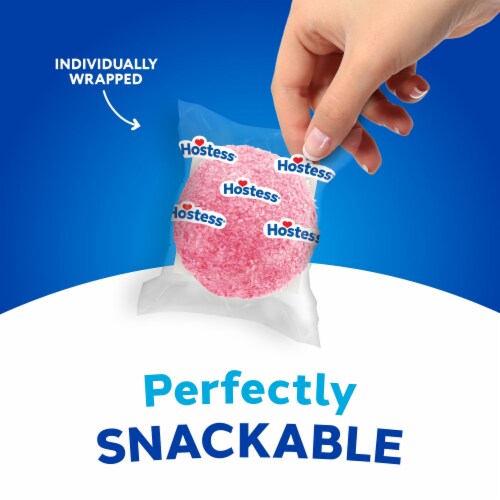 Hostess Snoballs Snack Cakes, Coconut & Marshmallow Covered Chocolate Cake Perspective: top