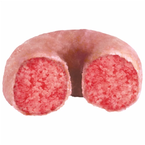 HOSTESS Strawberry Naturally & Artificially Flavored DONETTES, Limited Edition, Mini Glazed Donuts Perspective: top