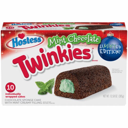 Hostess® Mint Chocolate Twinkies® Chocolate Sponge Cake Perspective: top