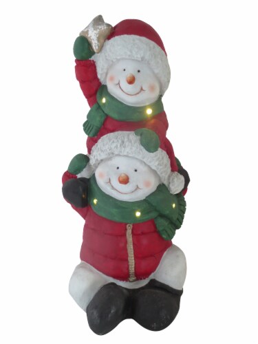 Holiday Home® Christmas LED Luminary Stacked Snowman Holiday Decor Perspective: top