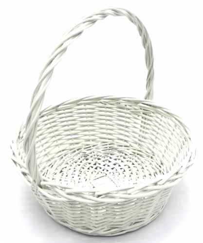 Holiday Home Easter Painted Split Willow Basket - White Perspective: top