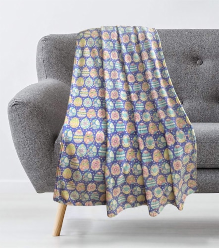 Holiday Home Eggsecellent Microplush Throw Blanket Perspective: top