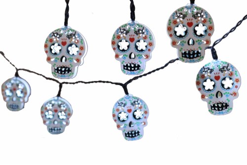 Holiday Home Halloween Day of the Dead LED Metal Lights - Dia de Los Muertos Perspective: top