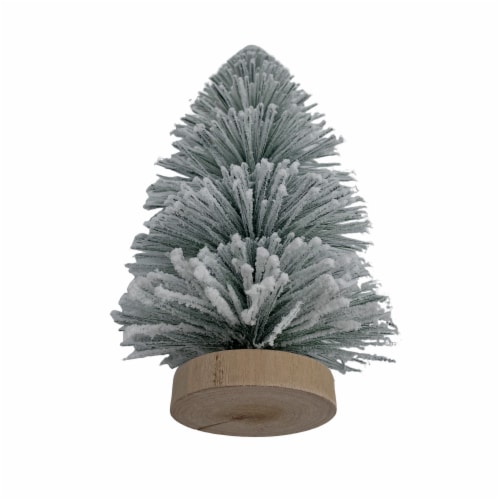 Holiday Home Spiral Flocked Bottle Brush Tree - Blue Perspective: top