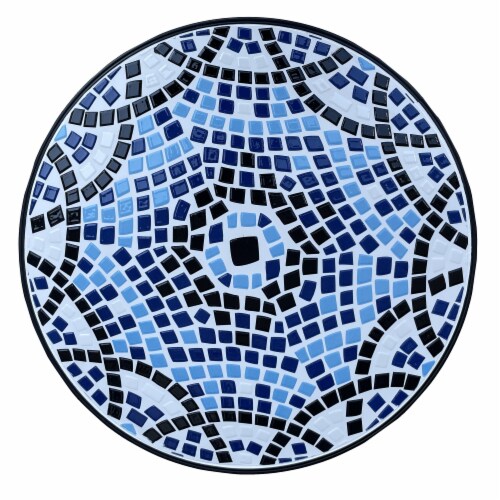 HD Designs Outdoors Bistro Table - Blue Tile Perspective: top