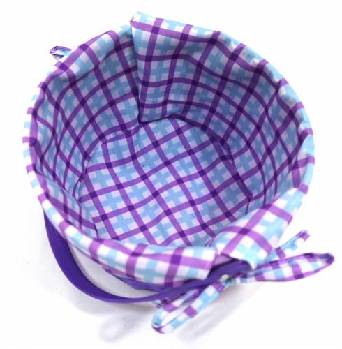 HH 7in Lined Bamboo Basket - Purple Perspective: top
