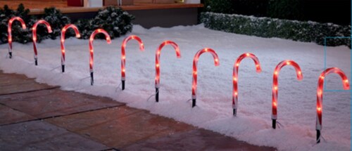 Holiday Home Christmas® Candy Cane Pathway Markers Perspective: top