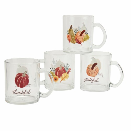 Holiday Home Glass Coffee Mug Assortment Perspective: top