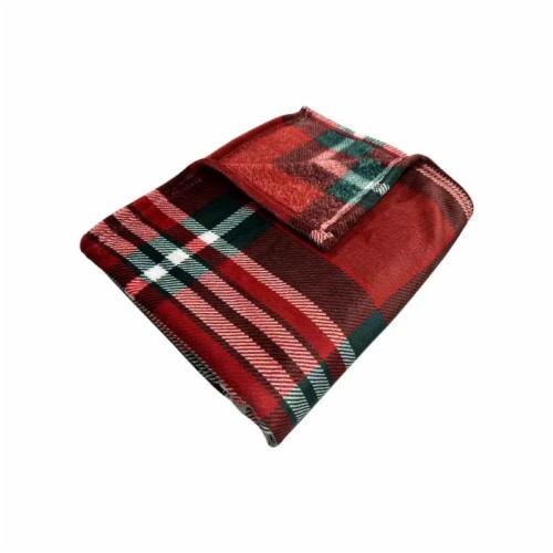 Holiday Home® Microplush Throw - Gathering Plaid Perspective: top