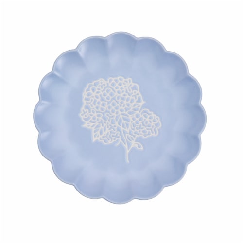 SDS for HD Designs Scalloped Dessert Plate – Hydrangea Perspective: top