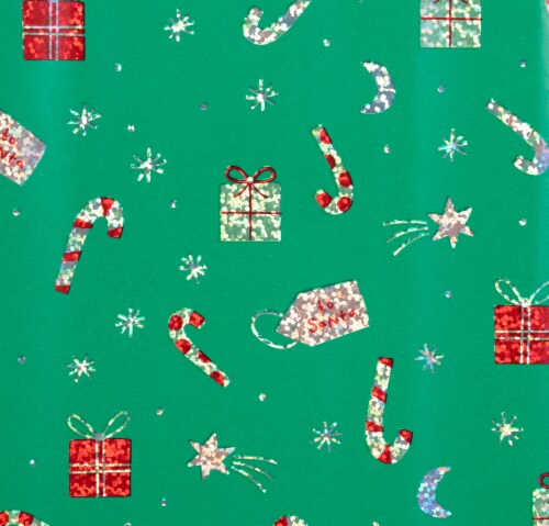 Holiday Home 30 In Candy Cane Toss Gift Wrap Roll Perspective: top