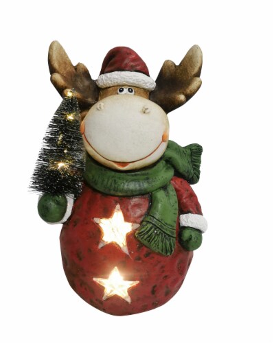 Holiday Home Christmas LED Star Moose with Tree Holiday Decor Perspective: top