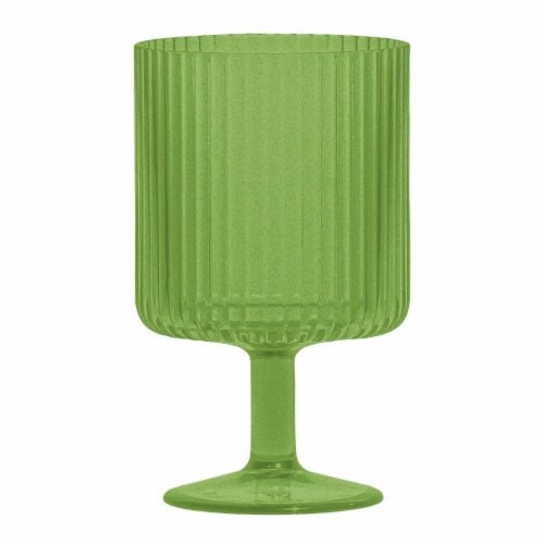 HD Designs Outdoors Poly Pro Ribbed Wine Goblet - Green Perspective: top