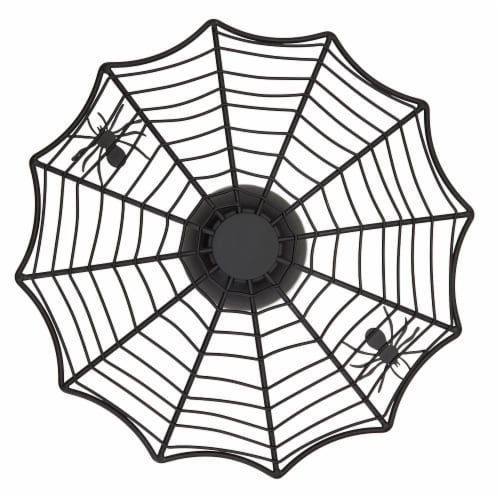 Holiday Home® Halloween Spider Web Metal Cake Stand Perspective: top