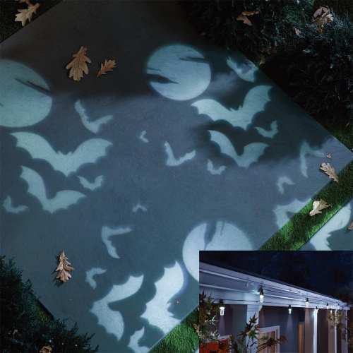 Holiday Home® 8 ct LED Cool White Ghost and Bat Halloween Projector Lights Perspective: top