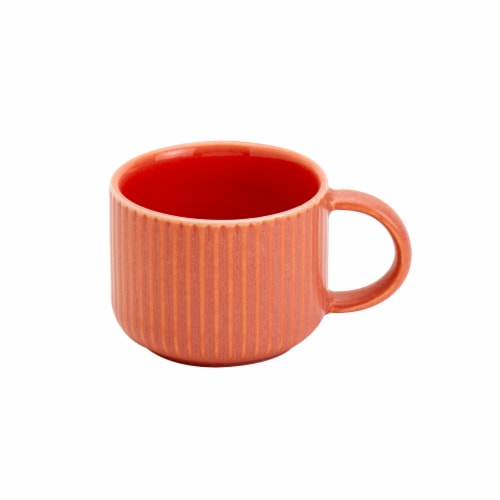 Sewing Down South for HD Designs Ribbed Ceramic Espresso Cup - Terracotta Perspective: top