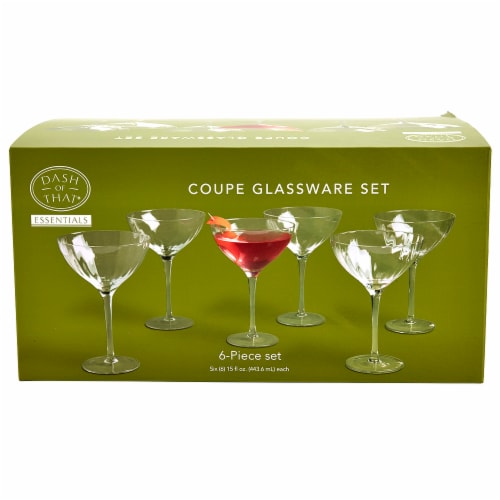 Dash of That Essentials Clear Wave Coupe Glass Set Perspective: top