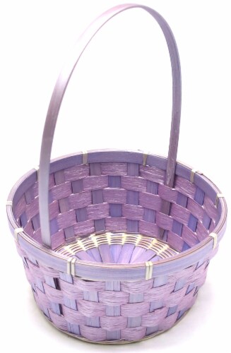 Holiday Home Easter Pearlized Bamboo Basket- Purple Perspective: top