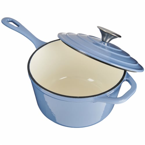 Dash Of That® Sauce Pan & Skillet Set Enameled Cast Iron - Blue Perspective: top