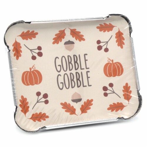 Holiday Home Fall Harvet Foil Rectangle To Go Aluminum Containers - Set of 2 Perspective: top