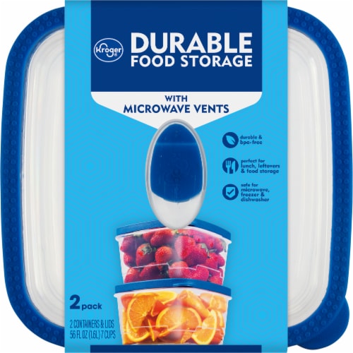 Kroger® BPA-Free Durable Plastic Food Storage Container With Lid - 2 pack Perspective: top