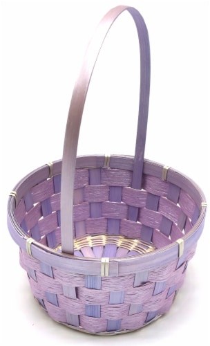Holiday Home Easter Pearlized Bamboo Basket- Purple Perspective: top