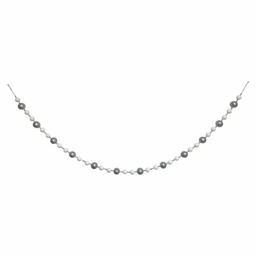 Holiday Home 6' Silver and White Glitter Ball Garland Christmas Holiday Decoration Perspective: top