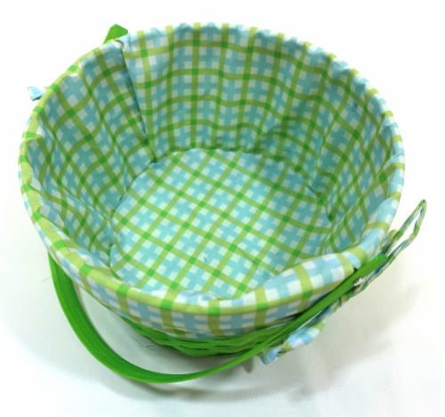 HH 8.5in Lined Bamboo Basket - Green Perspective: top