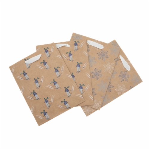 Holiday Home®Kraft Bags Skier/Snowflake Assortment Perspective: top