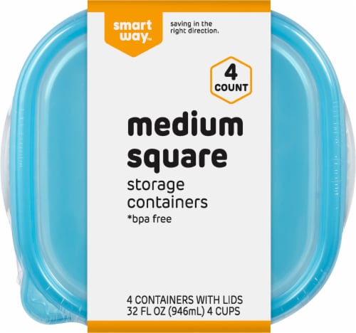 Smart Way™ BPA-Free Plastic Medium Square Food Storage Container Perspective: top