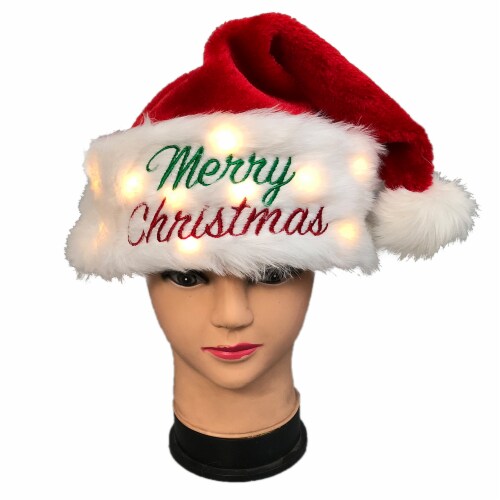 Holiday Home Lighted Santa Hat Christmas Decoration Perspective: top