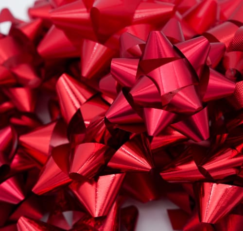 Holiday Home® Bow Bag - Oh What Fun Solid Reds Perspective: top