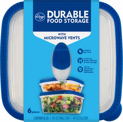 Kroger Home Sense Square BPA-Free Plastic Twist Top Food Storage Container  - 3 pack, 2 cup - Kroger