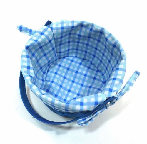 HH 7in Lined Bamboo Basket - Blue Perspective: top