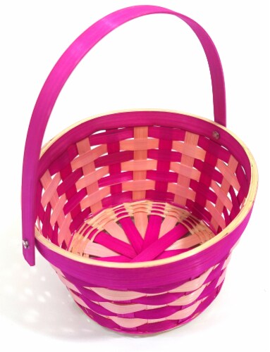 Holiday Home Easter Basket Two Tone Bamboo - Pink Perspective: top