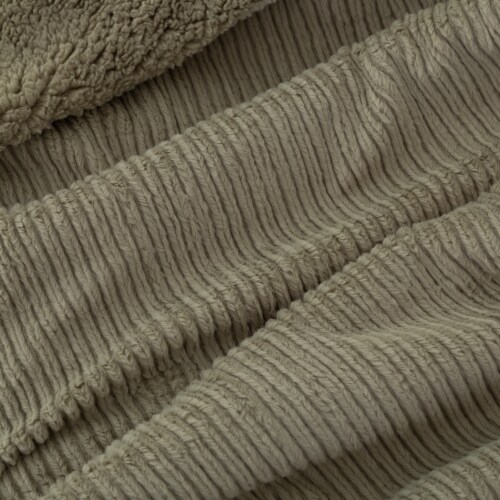 HD Design Green RIbbed Faux Fur Throw Perspective: top