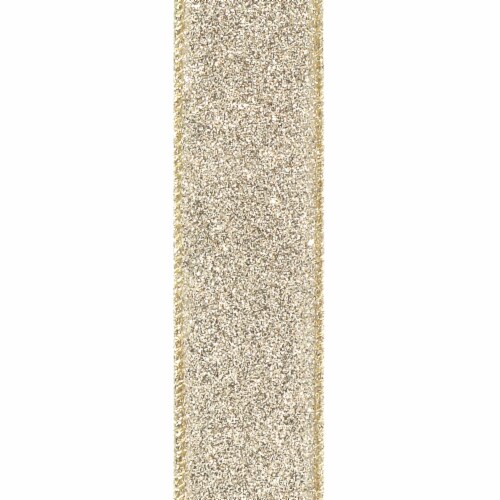Holiday Home Holiday Champagne Glitter Sheer Christmas Ribbon Perspective: top