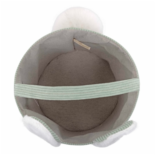Holiday Home® Easter 10.5-Inch Courduroy Bunny Basket - Green Perspective: top