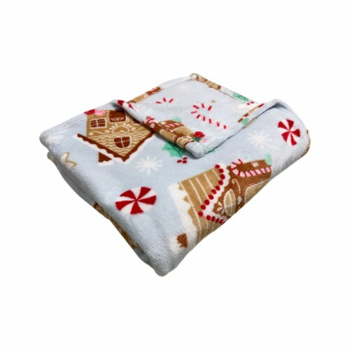 Holiday Home® Microplush Throw - Gingerbread Delight Perspective: top