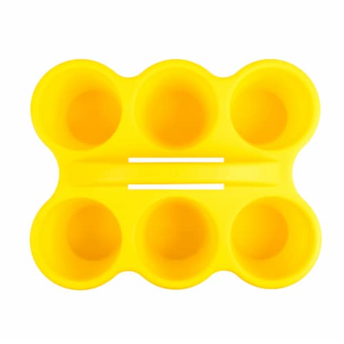 OfficeWorks 6 Cup Caddy - Yellow Perspective: top