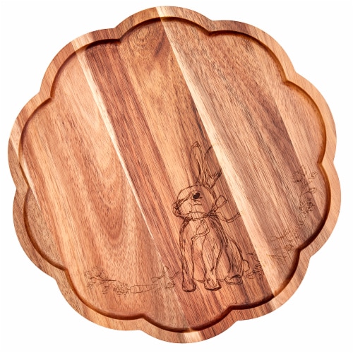 Sewing Down South 13 Inch Scalloped Footed Wood Board Perspective: top