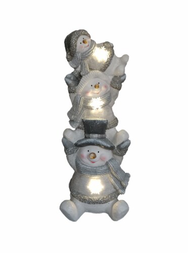 Holiday Home® Christmas LED Stacked Snowman Holiday Décor Perspective: top