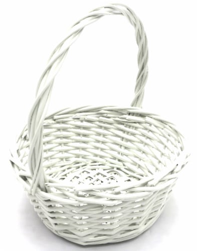Holiday Home Easter Painted Split Willow Basket - White Perspective: top