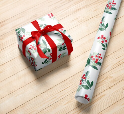 Holiday Home Gift Wrap Roll Thank you Berry Bunch Perspective: top