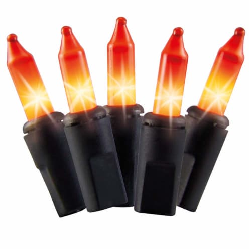 Holiday Home 70 ct Mini Orange Lights Perspective: top