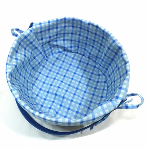 HH 10in Lined Bamboo Basket - Blue Perspective: top